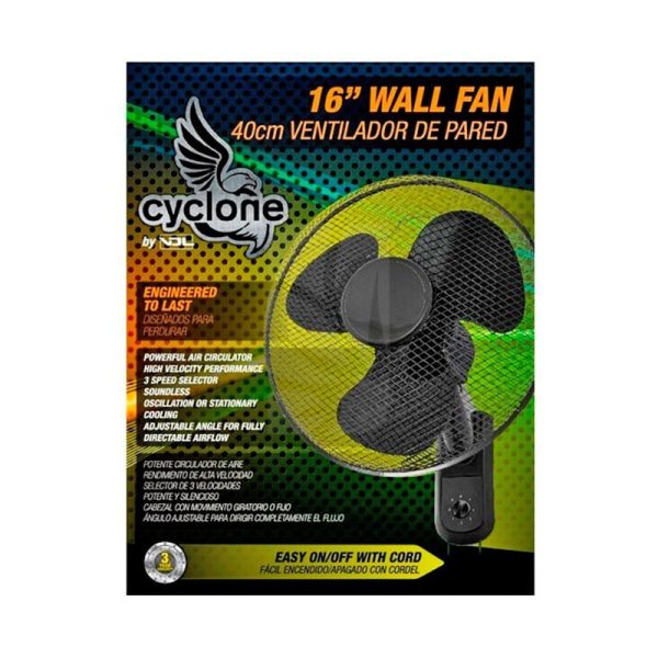 Ventilador de pared 40 cm con cuerda cyclone