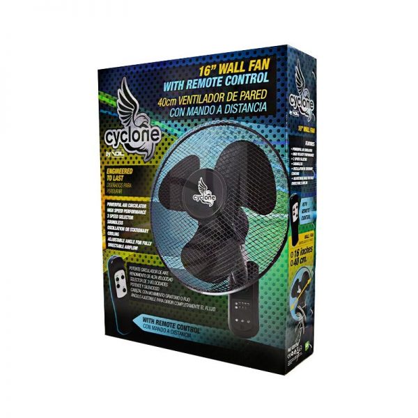 Ventilador de pared 40 cm con mando cyclone